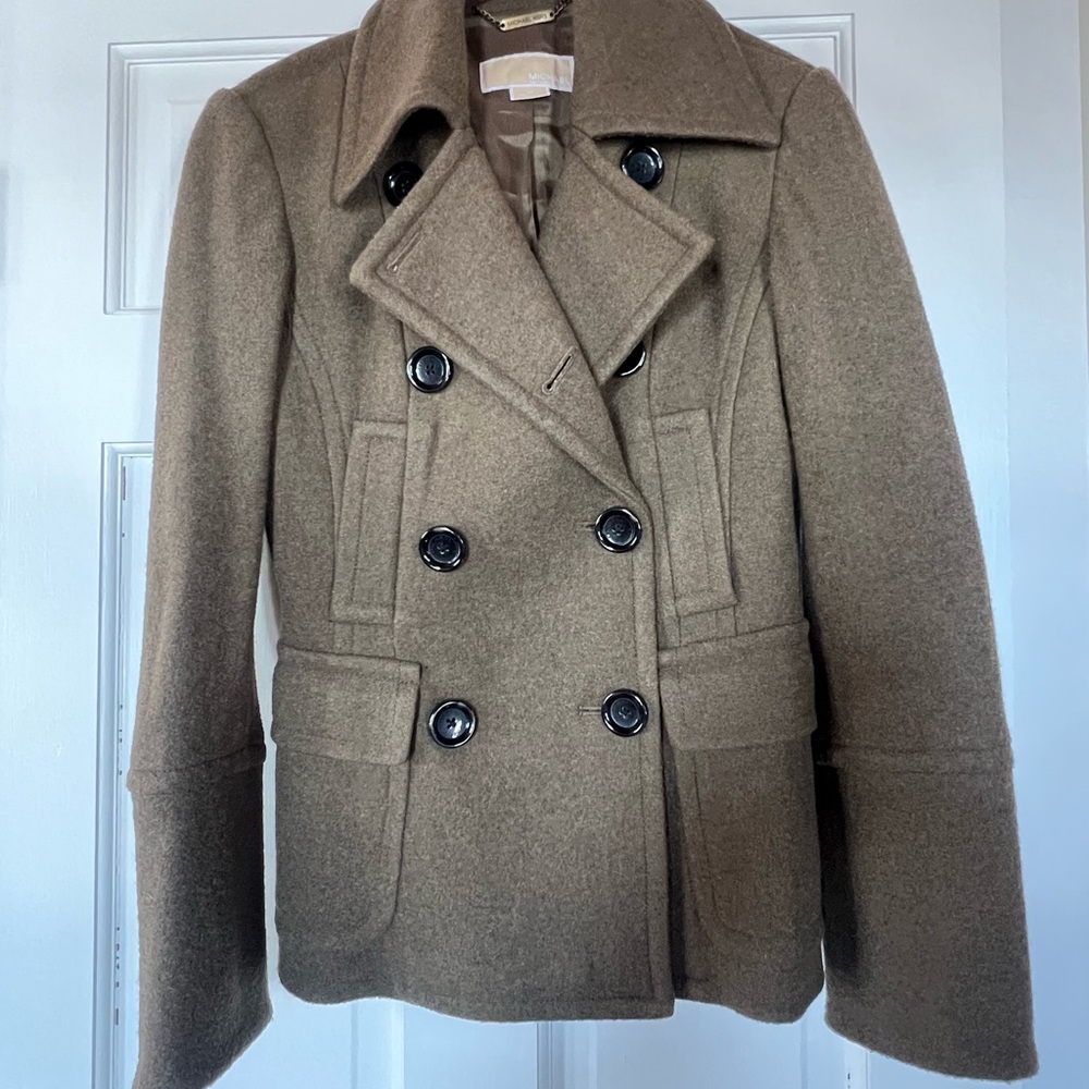 Women's Double-Breasted Tan Jacket